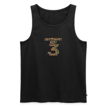 Nettes 3. Geburtstagsgeschenk 3 Jahre altes Blockgebäude - Männer Premium Bio Tank Top - Schwarz - Vorne - Michal (187cm)