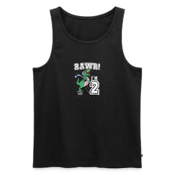 Rawr I’m 2 2nd Birthday Party T Rex Dinosaur - Débardeur bio Premium Homme - noir - Devant - Michal (187cm)