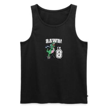 Rawr I'm 8 8th Birthday Party T Rex Dinosaur - Men's Premium Organic Tank Top - black - Front - Michal (187cm)