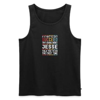 Jesse Name Personalized Funny Birthday Christmas - Men's Premium Organic Tank Top - black - Front - AI Model Male 178 light (178cm)
