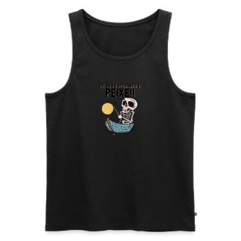 De Boa Esperando o Peixe - Men's Premium Organic Tank Top - black - Front - AI Model Male 178 light (178cm)