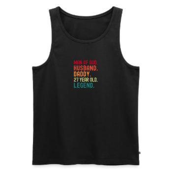 Mann Gottes Ehemann Papa Jahrgang 27. Geburtstag - Männer Premium Bio Tank Top - Schwarz - Vorne - Michal (187cm)