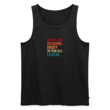 Man of God Husband Dad Funny 28th Birthday - Men's Premium Organic Tank Top - black - Front - Michal (187cm)