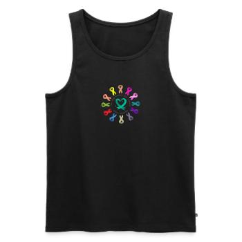 Aufklärung über Krebs , Kampf gegen Krebs , Liebe - Männer Premium Bio Tank Top - Schwarz - Vorne - Michal (187cm)