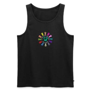 Cancer Awareness , Krebsband bekämpfen , Pink - Männer Premium Bio Tank Top - Schwarz - Vorne - Michal (187cm)