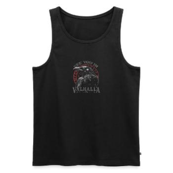 Valknut Viking Wir sehen uns in Walhalla See You - Männer Premium Bio Tank Top - Schwarz - Vorne - AI Model Male 178 light (178cm)