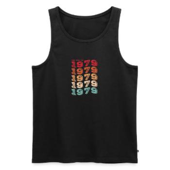 Vintage 1979 Gifts Legend for 44 Year Old - 44th - Men's Premium Organic Tank Top - black - Front - Michal (187cm)