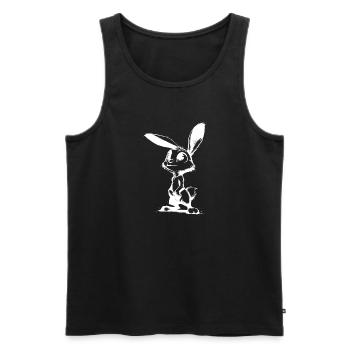 Cute rabbit with big eyes and ears - Men's Premium Organic Tank Top - black - Front - Michal (187cm)
