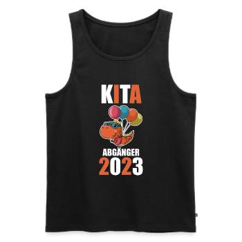 Schulkind 2023 Schulbeginn Dinosaurier Einschulung - Männer Premium Bio Tank Top - Schwarz - Vorne - Michal (187cm)
