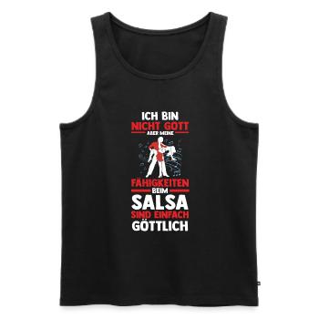 Danseuse de Salsa - Débardeur bio Premium Homme - noir - Devant - Michal (187cm)