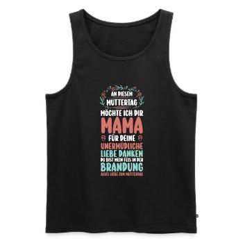 Maman Fête des mères Maman - Débardeur bio Premium Homme - noir - Devant - Michal (187cm)