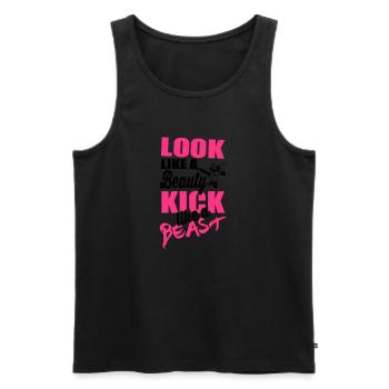 Kick like a beast - Männer Premium Bio Tank Top - Schwarz - Vorne - AI Model Male 178 light (178cm)