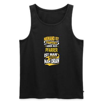 PFARRER - Männer Premium Bio Tank Top - Schwarz - Vorne - Michal (187cm)