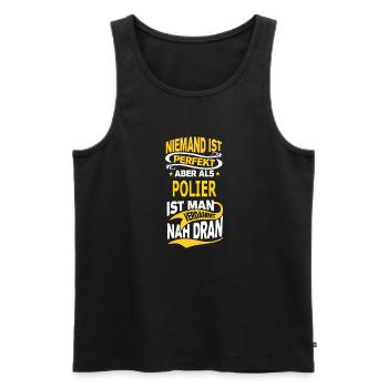 POLIER - Männer Premium Bio Tank Top - Schwarz - Vorne - AI Model Male 178 light (178cm)