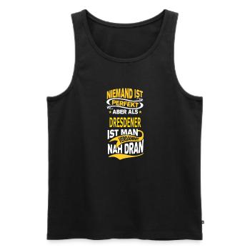DRESDENER - Männer Premium Bio Tank Top - Schwarz - Vorne - Michal (187cm)