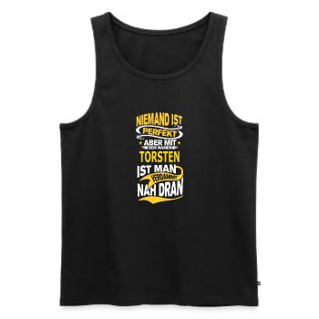 TORSTEN - Männer Premium Bio Tank Top - Schwarz - Vorne - Michal (187cm)