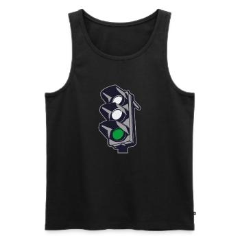 2541614 135318164 gruene Ampel - Männer Premium Bio Tank Top - Schwarz - Vorne - Michal (187cm)