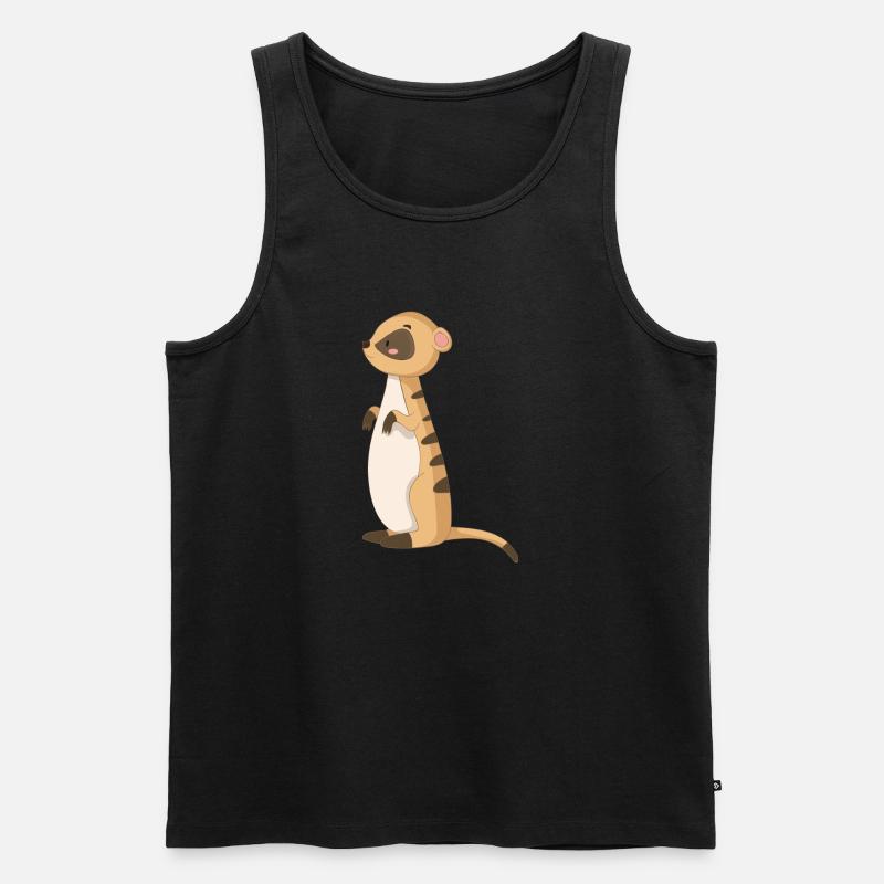 Manguste Erdmännchen - Männer Premium Bio Tank Top - Schwarz