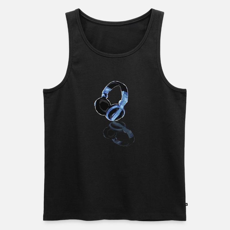 DJ-Kopfhörer 2.0 - Männer Premium Bio Tank Top - Schwarz