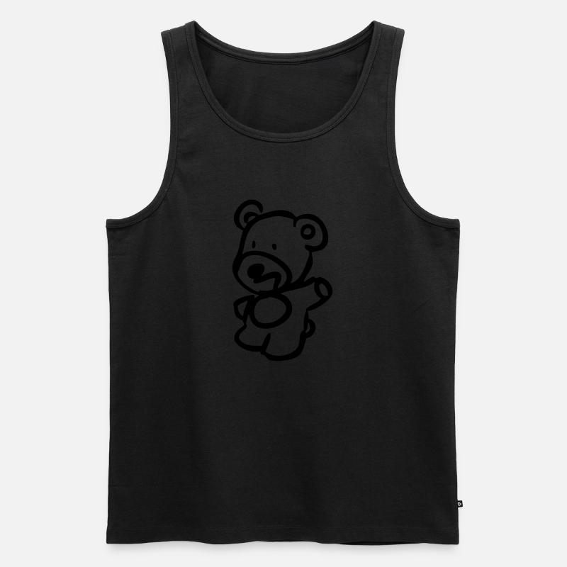 Teddy - Männer Premium Bio Tank Top - Schwarz