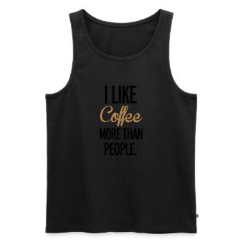 Coffee - Männer Premium Bio Tank Top - Schwarz - Vorne - Michal (187cm)