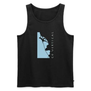 freeclimber_012015_a_2c - Männer Premium Bio Tank Top - Schwarz - Vorne - AI Model Male 178 light (178cm)