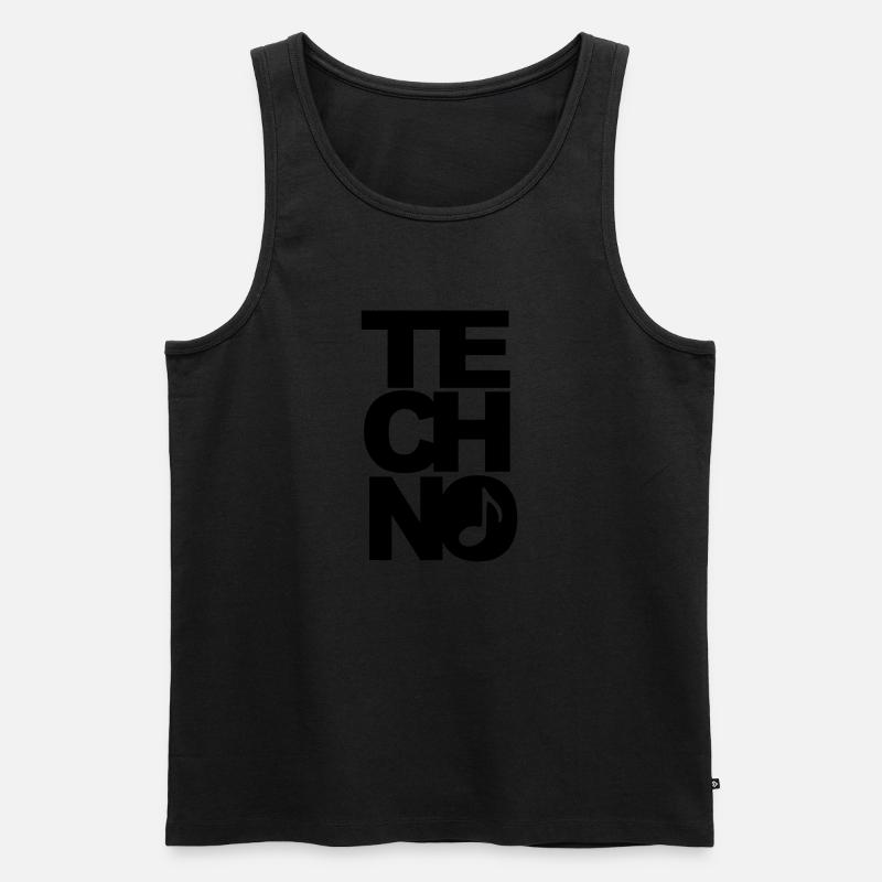 techno - Männer Premium Bio Tank Top - Schwarz