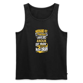 anouk - Männer Premium Bio Tank Top - Schwarz - Vorne - AI Model Male 178 light (178cm)
