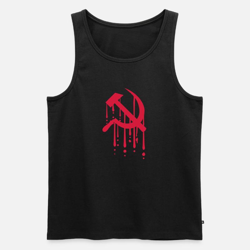 Hammer Sichel Blut - Männer Premium Bio Tank Top - Schwarz