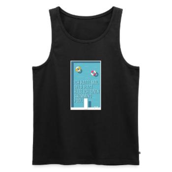 Vorher Geld, jetzt Swimming Pool - Männer Premium Bio Tank Top - Schwarz - Vorne - AI Model Male 178 light (178cm)