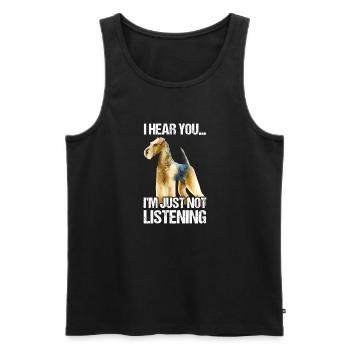 Airedale Terrier Hund - Männer Premium Bio Tank Top - Schwarz - Vorne - Michal (187cm)