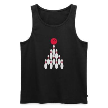 Bowling Kegeln Ball Design - Männer Premium Bio Tank Top - Schwarz - Vorne - AI Model Male 178 light (178cm)