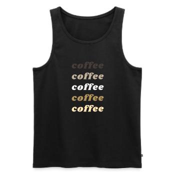 Coffee - Men's Premium Organic Tank Top - black - Front - Michal (187cm)