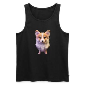 Shiba Inu Dog - Shiba Inu - Men's Premium Organic Tank Top - black - Front - AI Model Male 178 light (178cm)