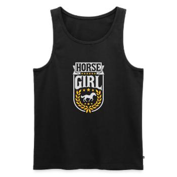 Citation de fille de cheval disant - Débardeur bio Premium Homme - noir - Devant - AI Model Male 178 light (178cm)