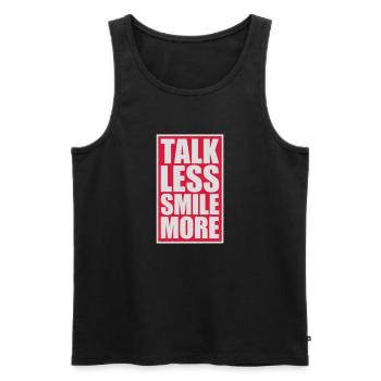 talk less smile more - Men's Premium Organic Tank Top - black - Front - AI Model Male 178 light (178cm)