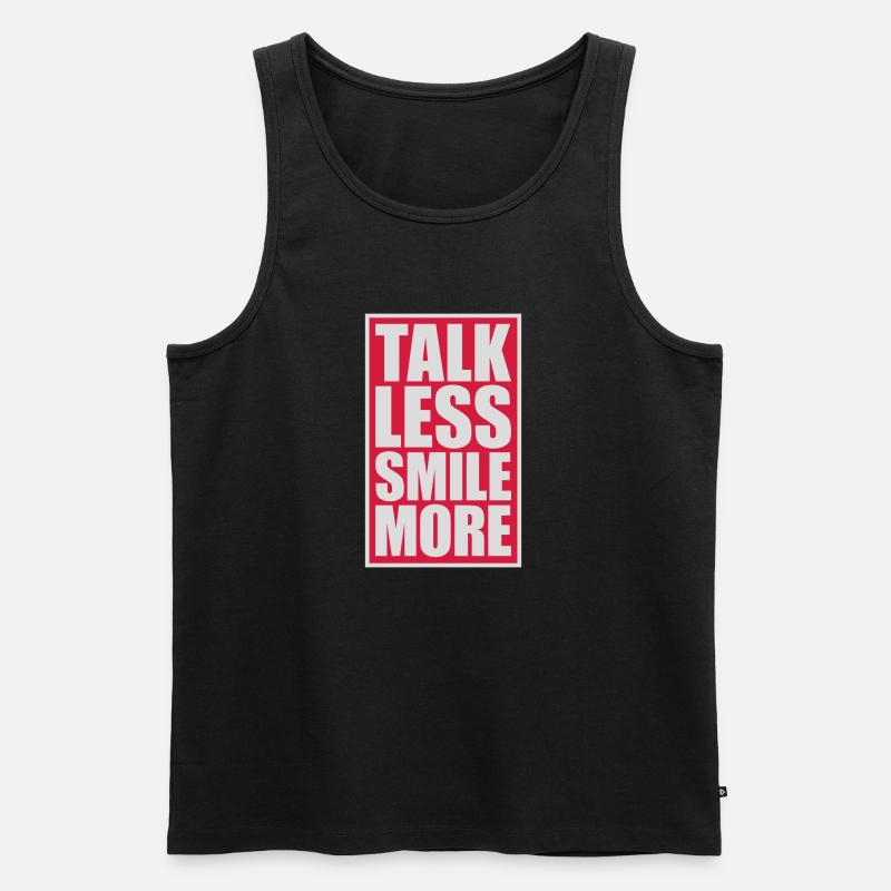 talk less smile more - Men's Premium Organic Tank Top - black