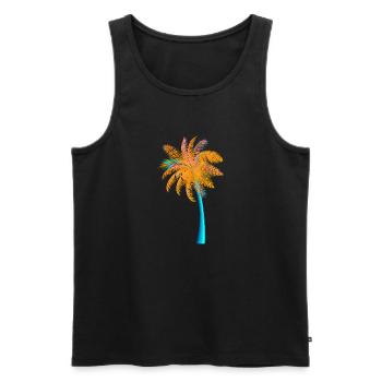 Goldfarbene Palme - Männer Premium Bio Tank Top - Schwarz - Vorne - Michal (187cm)