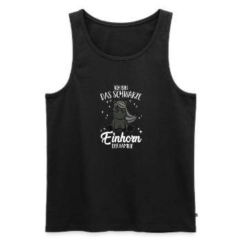 Das schwarze Einhorn der Familie Schwarzes Schaf - Männer Premium Bio Tank Top - Schwarz - Vorne - Michal (187cm)