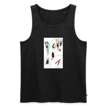M Burns Kopf Spinne - Männer Premium Bio Tank Top - Schwarz - Vorne - AI Model Male 178 light (178cm)