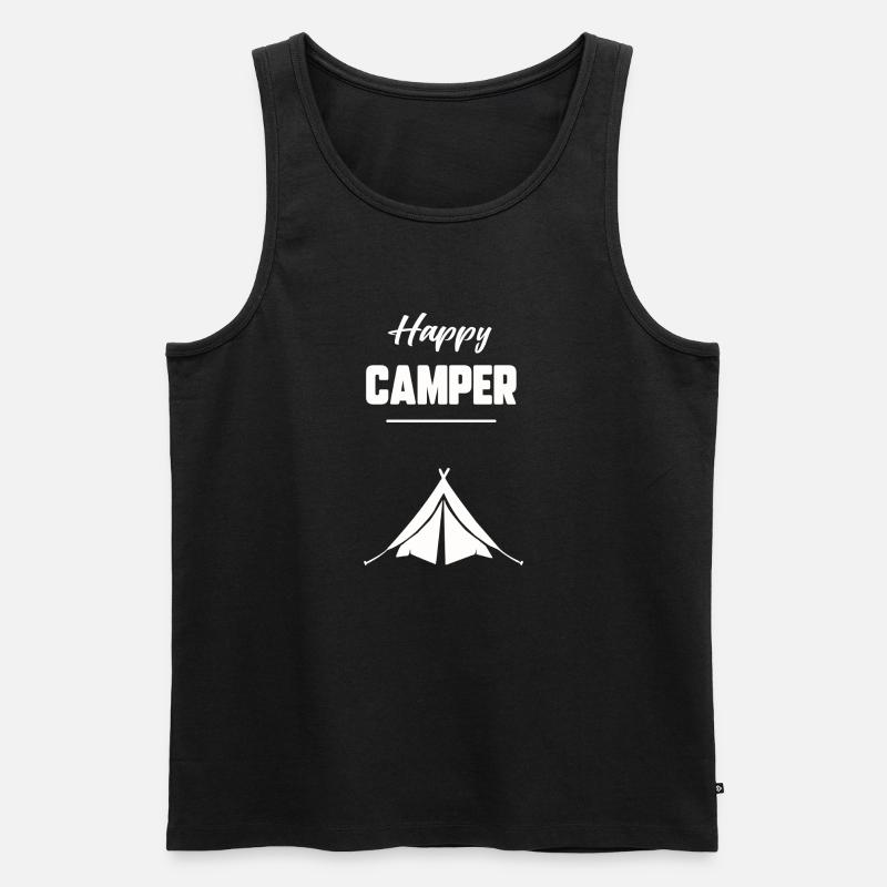 Glücklicher Camper - Männer Premium Bio Tank Top - Schwarz