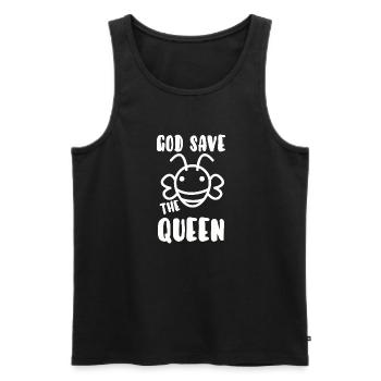 God save the queen - Men's Premium Organic Tank Top - black - Front - AI Model Male 178 light (178cm)
