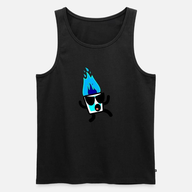 Flammendes Schnapsglas - Männer Premium Bio Tank Top - Schwarz