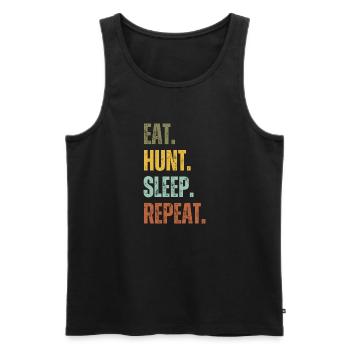 EAT HUNT SLEEP REPEAT - Men's Premium Organic Tank Top - black - Front - Michal (187cm)