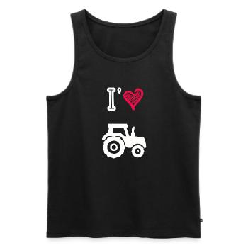 Ich liebe Traktoren - Männer Premium Bio Tank Top - Schwarz - Vorne - AI Model Male 178 light (178cm)