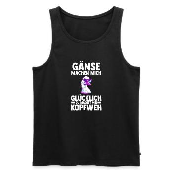 Gans Gänse - Männer Premium Bio Tank Top - Schwarz - Vorne - AI Model Male 178 light (178cm)