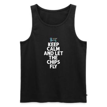 Woodturning Woodturning Wood Lathe Lathe - Men's Premium Organic Tank Top - black - Front - Michal (187cm)