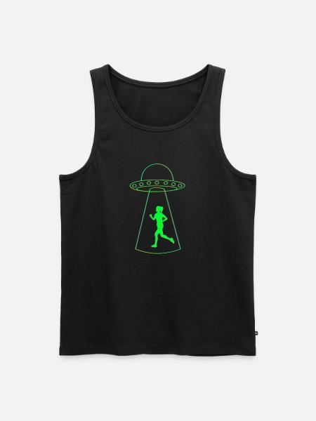 Ufo und Joggerin - Männer Premium Bio Tank Top - Schwarz