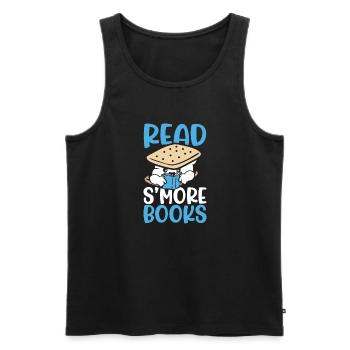 Read Smore Books Men Marshmallow Camping Campfire - Men's Premium Organic Tank Top - black - Front - Michal (187cm)