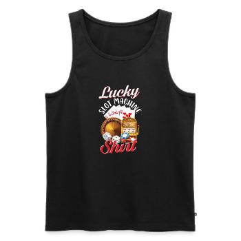 lucky slot machine Motive Design - Men's Premium Organic Tank Top - black - Front - AI Model Male 178 light (178cm)